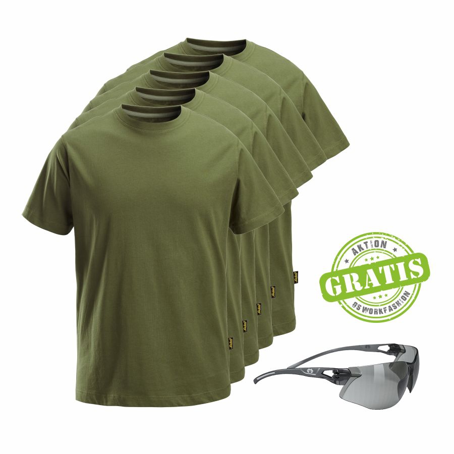 2502 Snickers T-Shirt 5er Pack+gratis Schutzbrille 2502 Snickers T-Shirt 5er Pack+gratis Schutzbrille