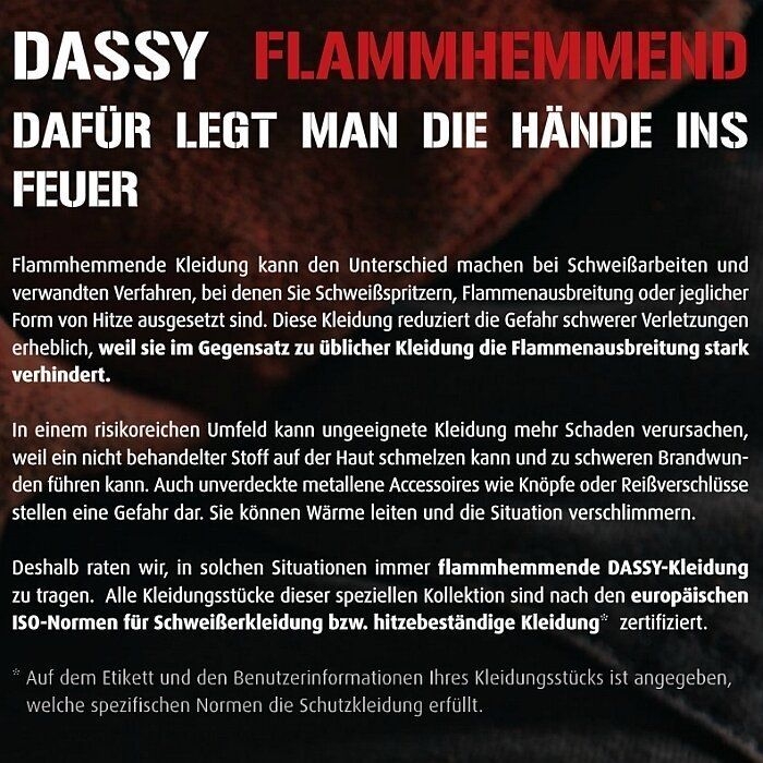 DASSY® Schweißerschutz Latzhose Dakota