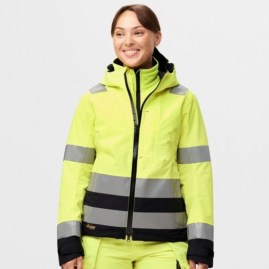 1347 Snickers AllroundWork Damen Shell Jacke HiVis