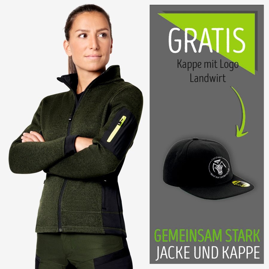 795/96 FHB Strickjacke Marieke + Kappe Landwirt
