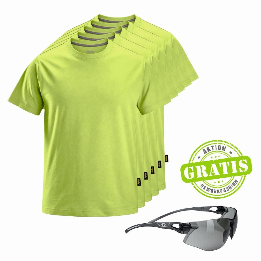 2502 Snickers T-Shirt 5er Pack+gratis Schutzbrille