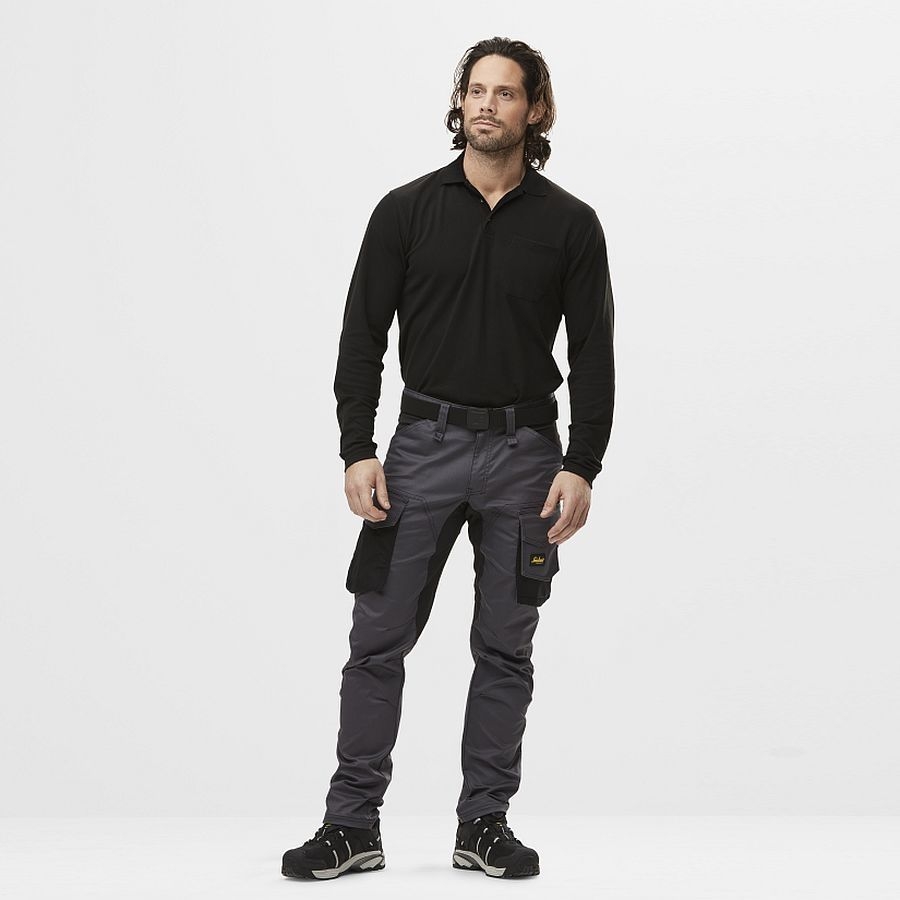 2608 Snickers Shirt langarm mit Polokragen