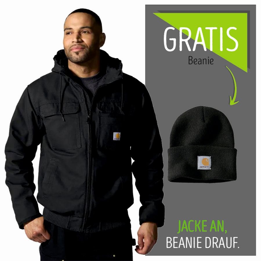 103826 Carhartt® Bartlett Duck Jacke washed+Beanie