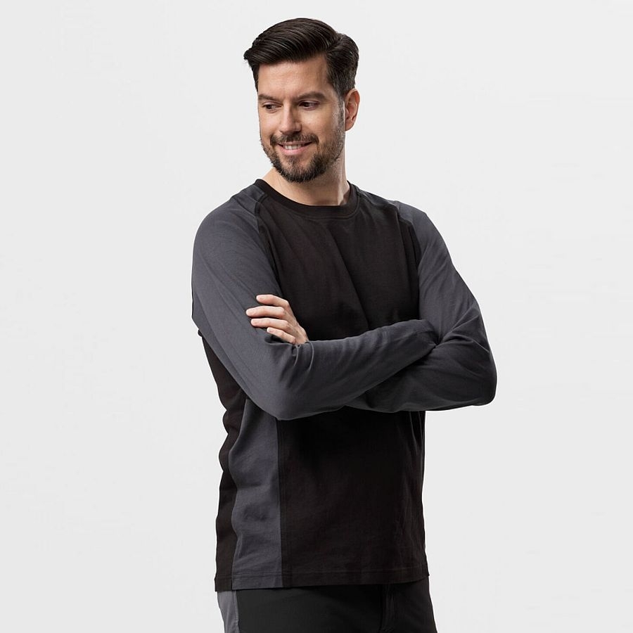 2450 Snickers Zweifarbiges Langarmshirt Baumwolle 2450 Snickers Zweifarbiges Langarmshirt Baumwolle