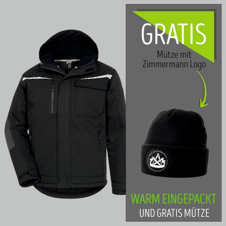 7180W NITRAS Winterjacke Softshell+Zimmerer Beanie