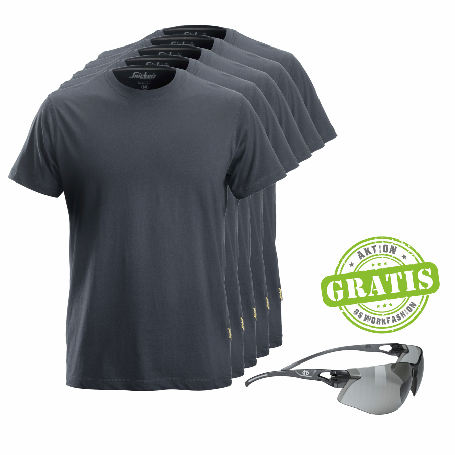 2502 Snickers T-Shirt 5er Pack+gratis Schutzbrille 2502 Snickers T-Shirt 5er Pack+gratis Schutzbrille
