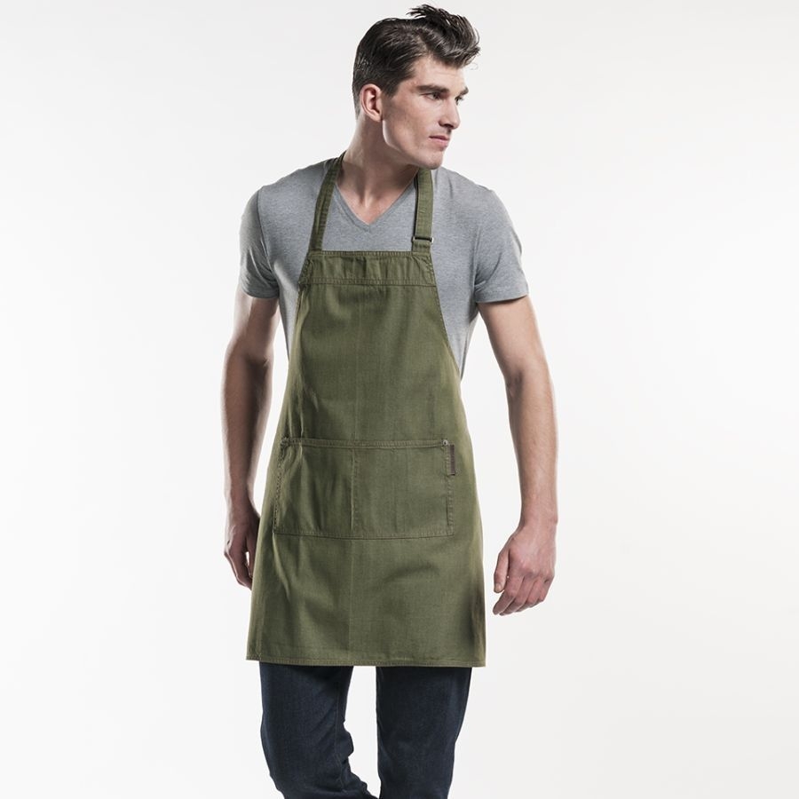 509 Chaud Devant® Latzschürze Base Green Denim 509 Chaud Devant® Latzschürze Base Green Denim