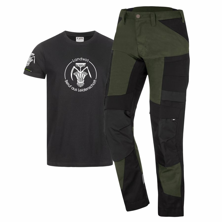 122110 FHB Arbeitshose Leo+Gratis T-Shirt Landwirt