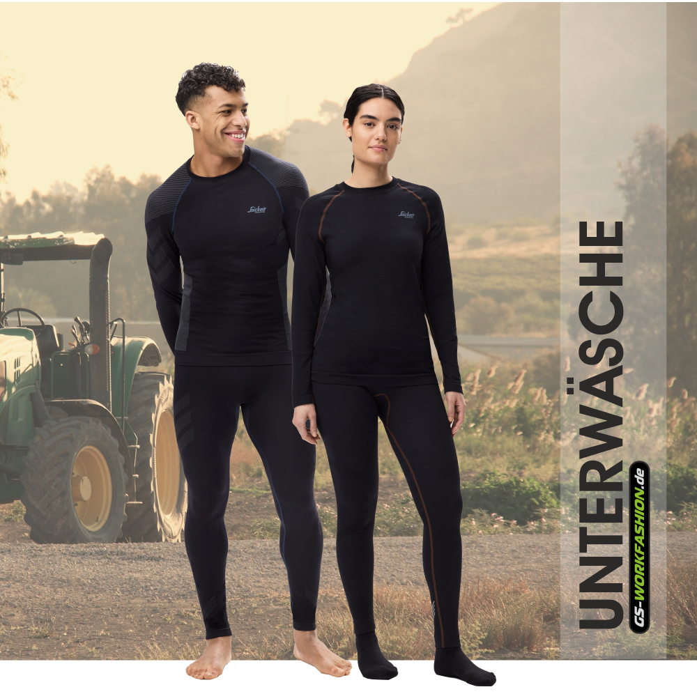 Bauern in Thermounterwäsche für die kalten Tage auf dem Hof