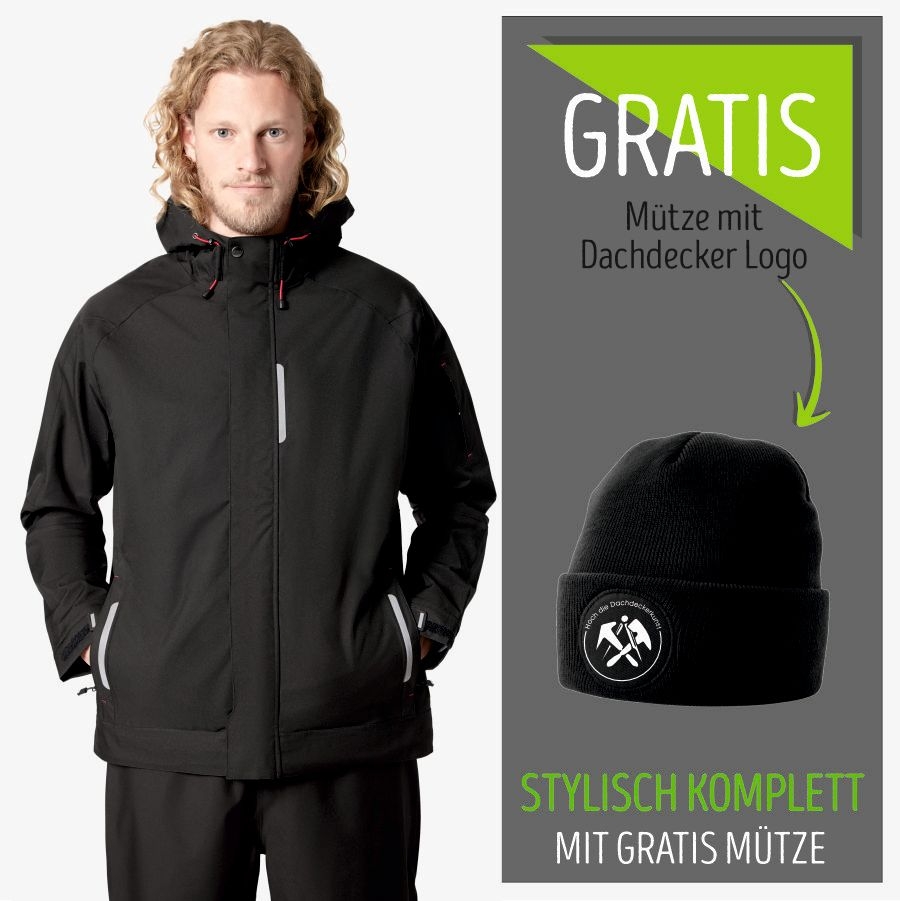 783/35 FHB Regenjacke Boris + Beanie Dachdecker