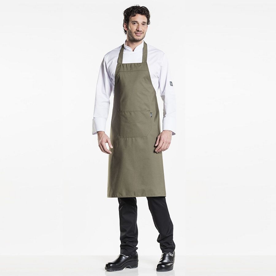 636 Chaud Devant® Latzschürze Dark Olive W75-L100 636 Chaud Devant® Latzschürze Dark Olive W75-L100