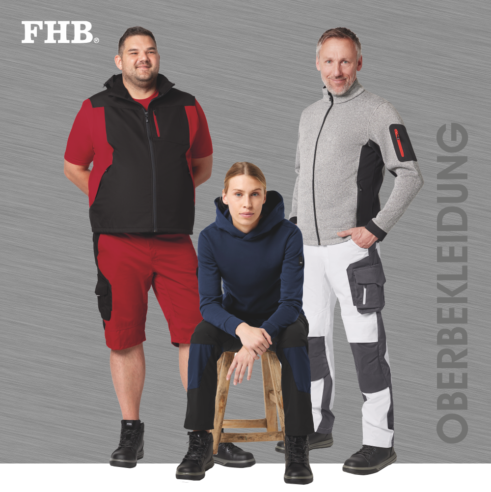 3 Arbeiter mit FHB Oberbekleidung