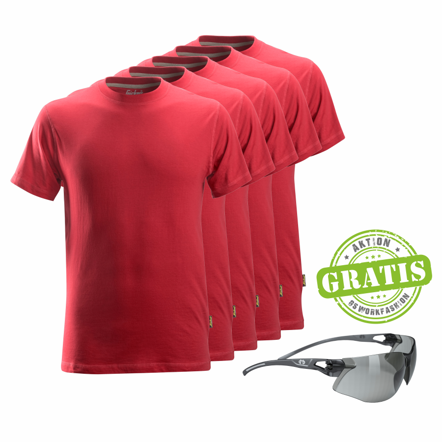 2502 Snickers T-Shirt 5er Pack+gratis Schutzbrille 2502 Snickers T-Shirt 5er Pack+gratis Schutzbrille