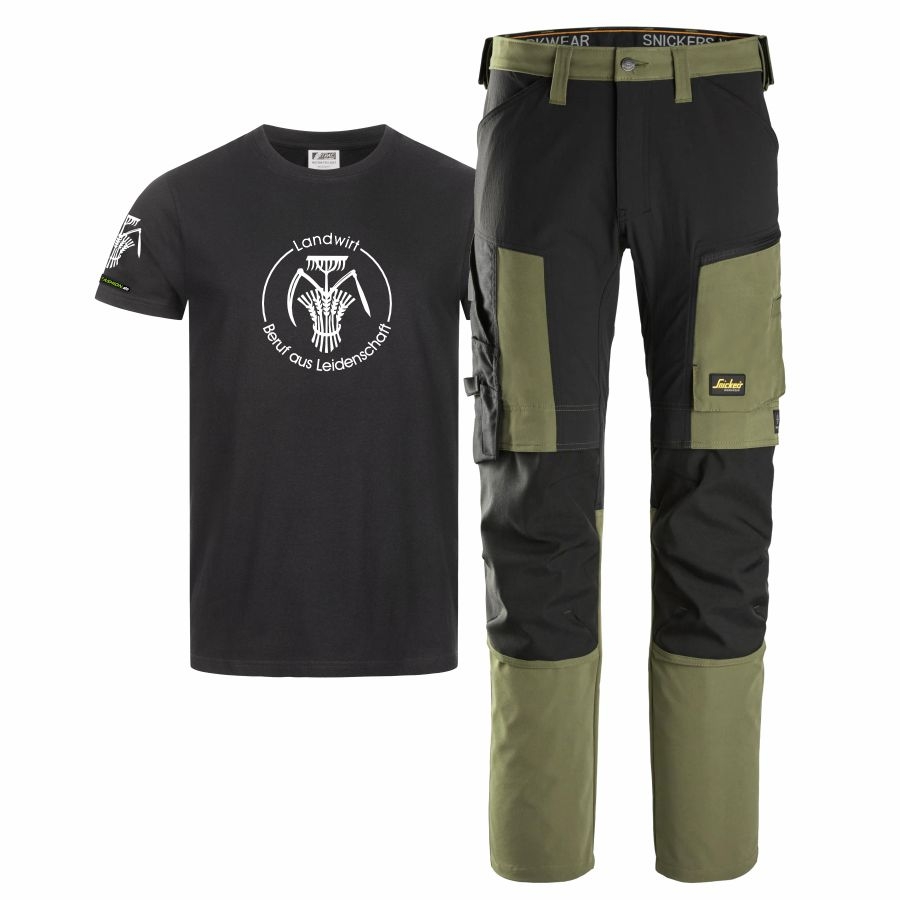 6318 Snickers All.Work Bundhose + T-Shirt Landwirt