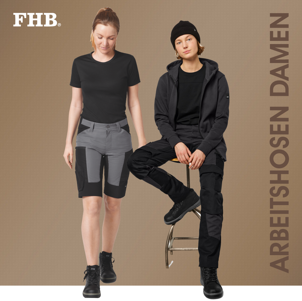 Zwei Frauen mit FHB Arbeitshose und Short