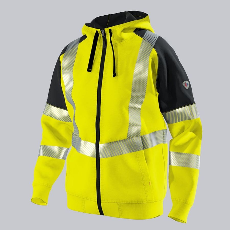 2138 BP Warnschutz Sweatjacke mit Kapuze 2138 BP Warnschutz Sweatjacke mit Kapuze