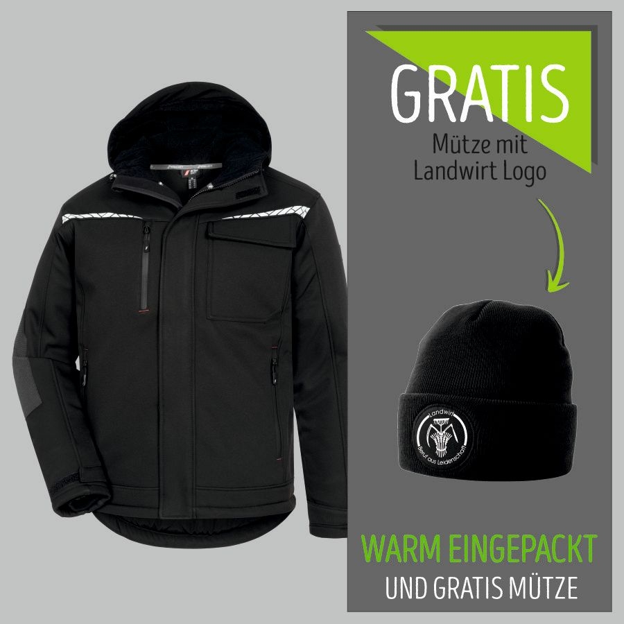 7180W NITRAS Winterjacke Softshell+Landwirt Beanie