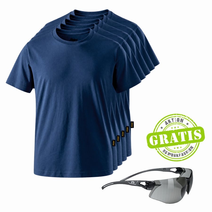 2502 Snickers T-Shirt 5er Pack+gratis Schutzbrille