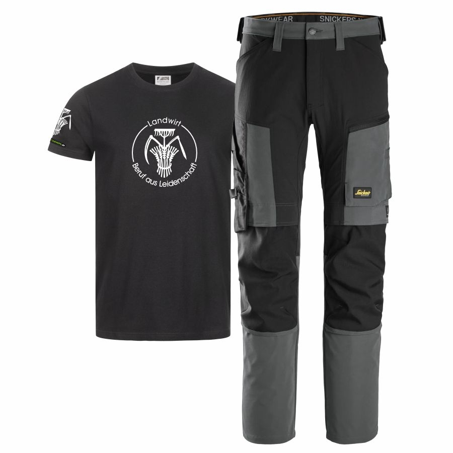 6318 Snickers All.Work Bundhose + T-Shirt Landwirt