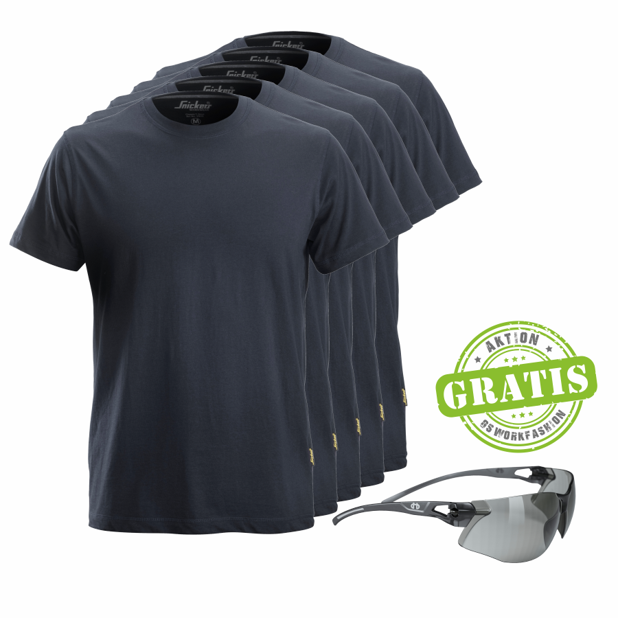 2502 Snickers T-Shirt 5er Pack+gratis Schutzbrille 2502 Snickers T-Shirt 5er Pack+gratis Schutzbrille