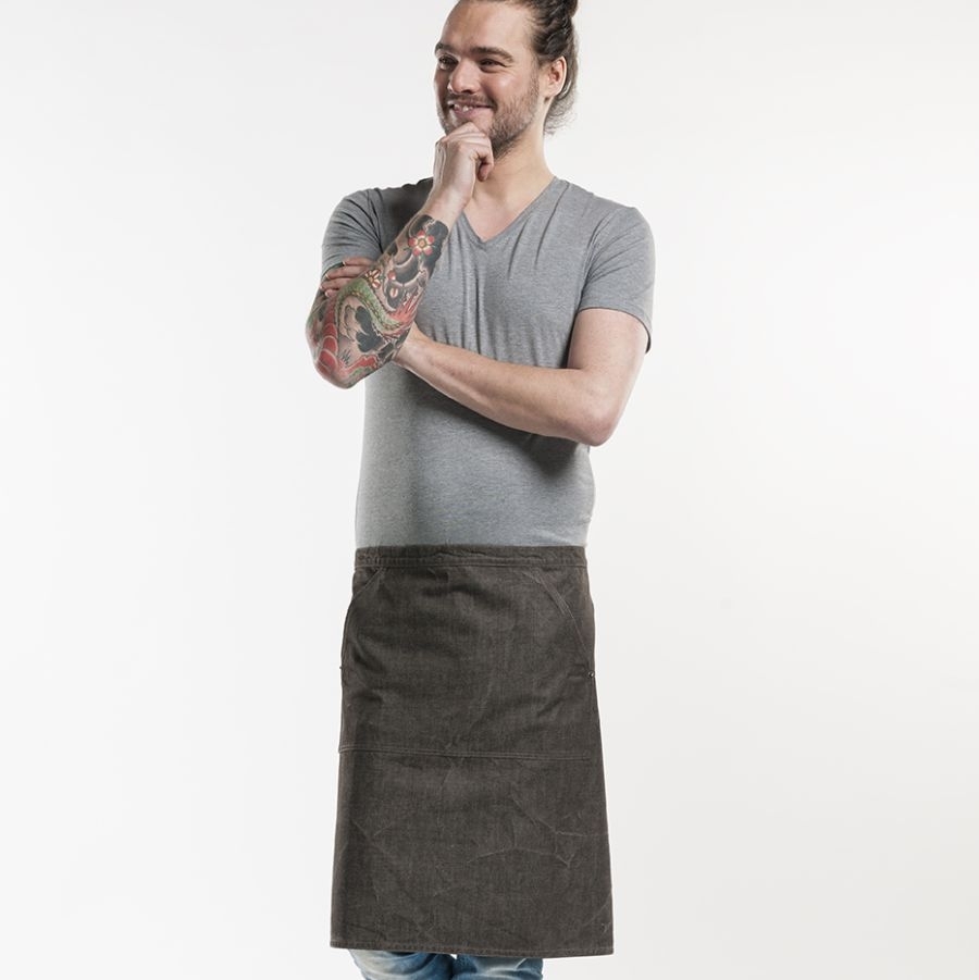 423 Chaud Devant® Bistroschürze Base Brown Denim 423 Chaud Devant® Bistroschürze Base Brown Denim