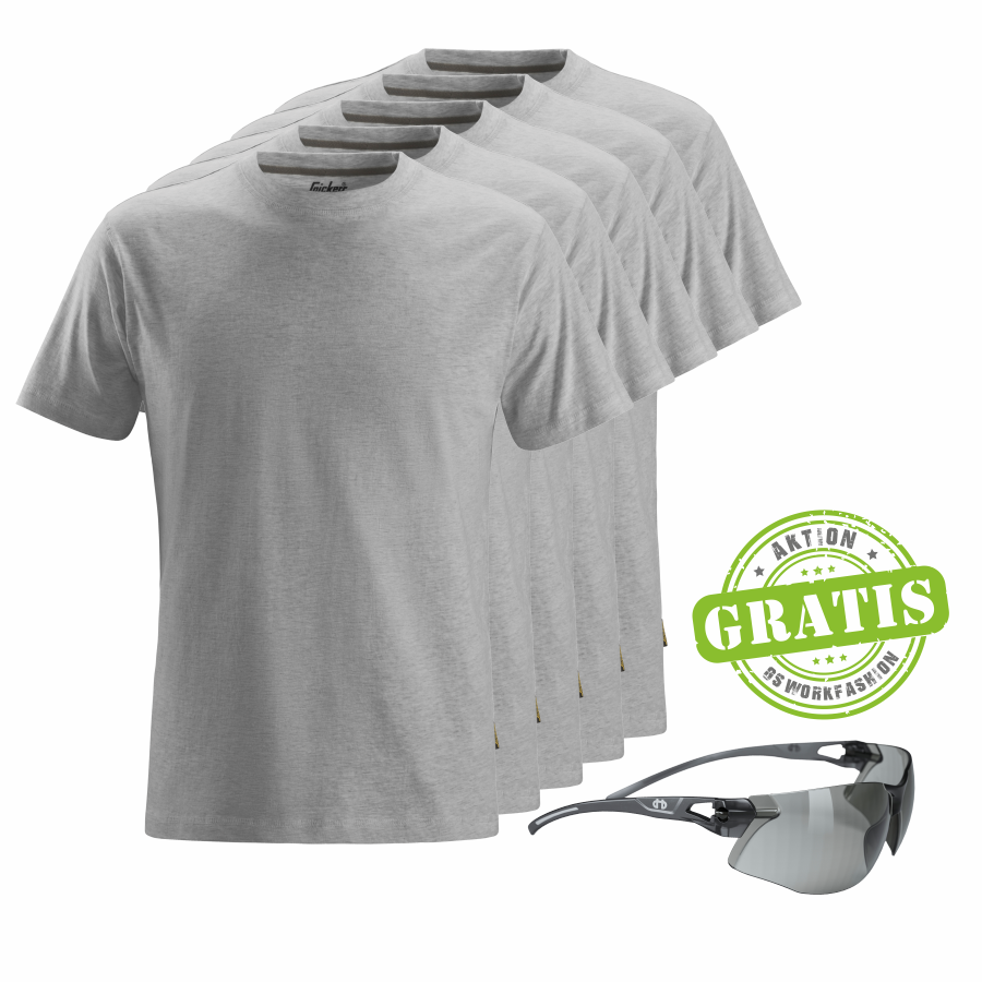 2502 Snickers T-Shirt 5er Pack+gratis Schutzbrille 2502 Snickers T-Shirt 5er Pack+gratis Schutzbrille