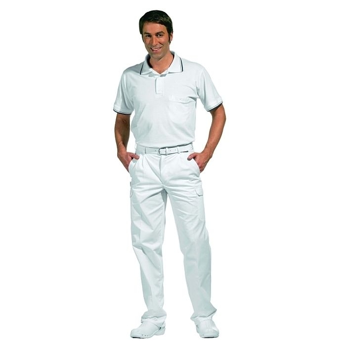 Leiber Berufshose 12/1390 – Herren Arzthose, Pflegerhose, Cargohose Weiß, Größe 44-66
