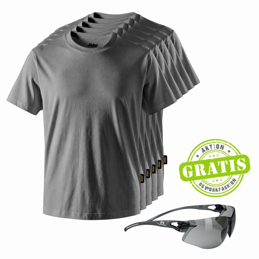 2502 Snickers T-Shirt 5er Pack+gratis Schutzbrille