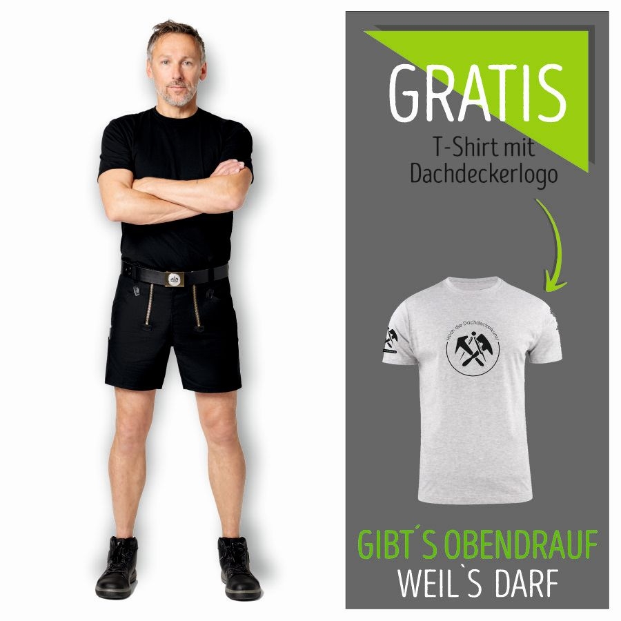10032 FHB Zunftshort Jo+Gratis Dachdecker T-Shirt