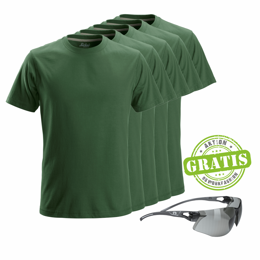 2502 Snickers T-Shirt 5er Pack+gratis Schutzbrille 2502 Snickers T-Shirt 5er Pack+gratis Schutzbrille
