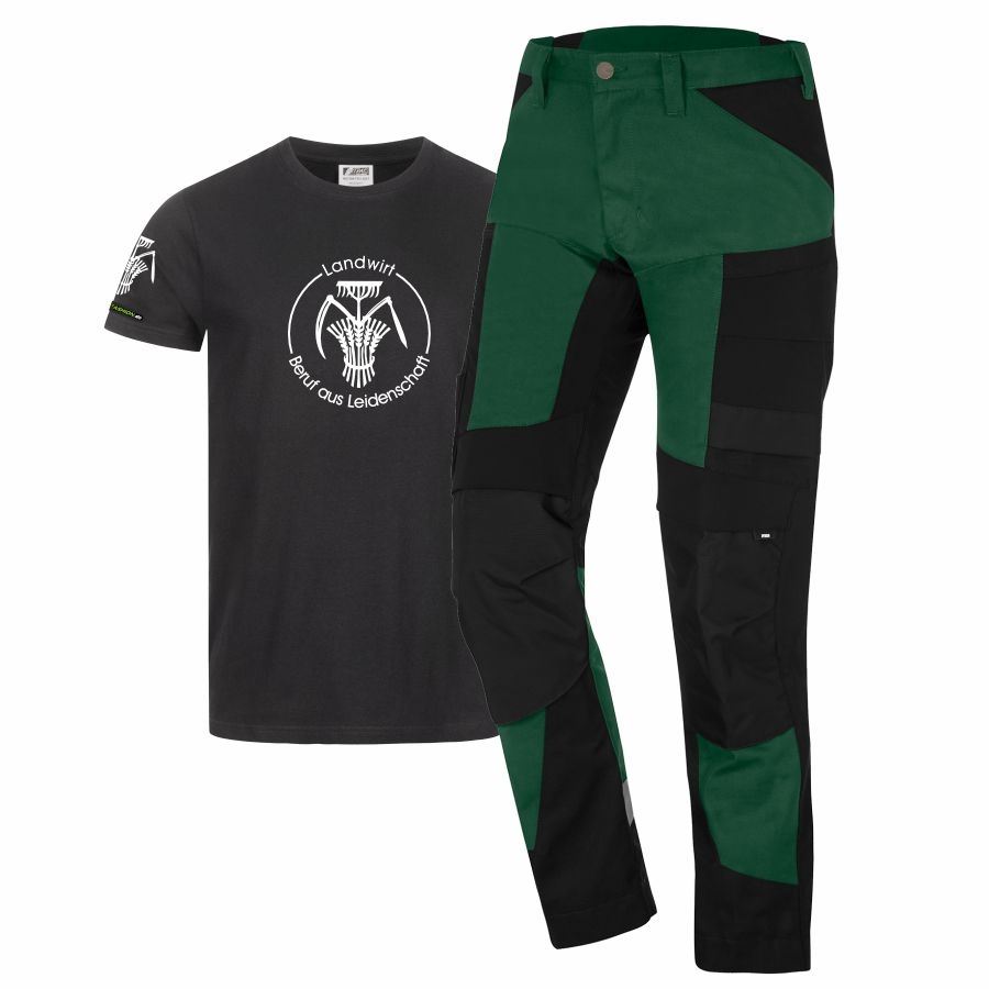 122110 FHB Arbeitshose Leo+Gratis T-Shirt Landwirt