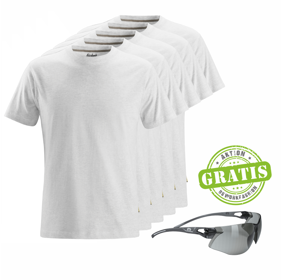 2502 Snickers T-Shirt 5er Pack+gratis Schutzbrille 2502 Snickers T-Shirt 5er Pack+gratis Schutzbrille