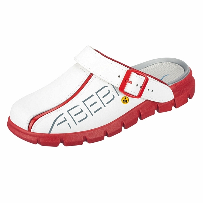 Abeba® Dynamic Clog ESD 37313 OB weiss/rot Abeba® Dynamic Clog ESD 37313 OB weiss/rot