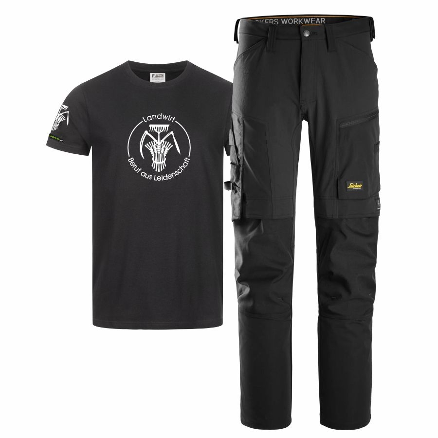 6318 Snickers All.Work Bundhose + T-Shirt Landwirt