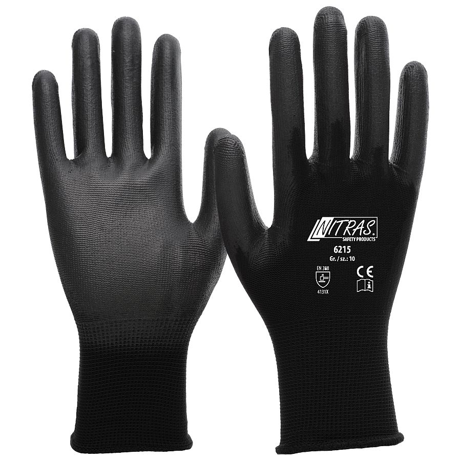6215 NITRAS Strickhandschuh Nylon/PU 6215 NITRAS Strickhandschuh Nylon/PU