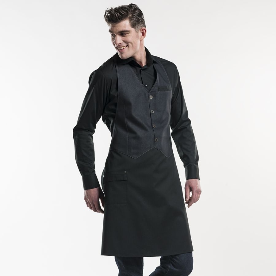 678 Chaud Devant®Westenschürze Barista Black Denim 678 Chaud Devant®Westenschürze Barista Black Denim