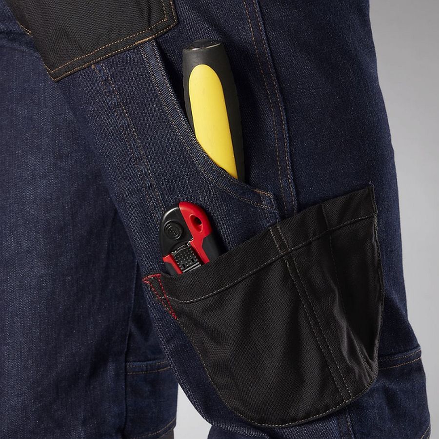Arbeitshose Jeans Blau denim im 2 Längen mit L32 & L34 mit Kniepolstertaschen 