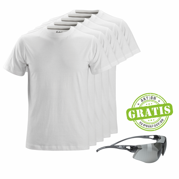 2502 Snickers T-Shirt 5er Pack+gratis Schutzbrille